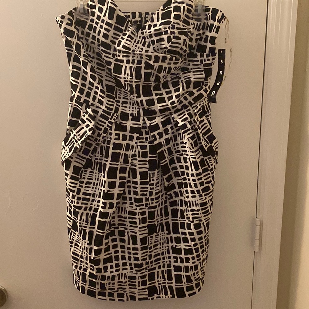 Black and white cocktail dress
